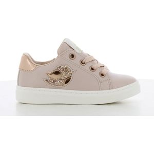 Safety Jogger meisjes sneakers - lage zomerschoenen - oud roze met gouden vogel - met ritssluiting aan de zijkant - Soft foam en uitneembare zool. Maat 28