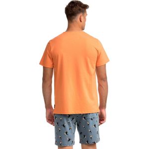 Vamp - Pyjama Heren - Oranje T-shirt met short ""all-over print"" Toekan - XXL