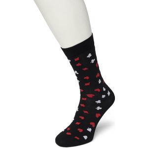 Bonnie Doon Heren Sokken met Casino Print maat 40/46 Donker Grijs - Thema Sokken - Kaartspel - Cadeau Sokken - Zacht Katoen met Gladde Teennaad - Word je Happy en vrolijk van - Comfortabel - Perfect Cadeau - Anthracite - BT992106.118