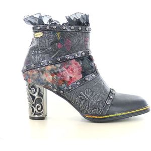 Laura Vita - Ledao 35 - Enkellaars - Hoogwaardig Leer - Bloemendessin