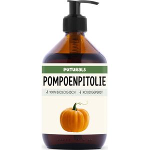 Puturals Pumpkin Seed Oil 100% Biologisch - 500ml - Koudgeperst en Puur - Pompoenpitolie voor Huid en Haar
