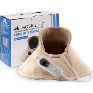 Mobiclinic - Elektrisch kussen - Elektrisch Warmtekussen voor nek - 62x60 cm - 3 warmtestanden - Automatische uitschakeling