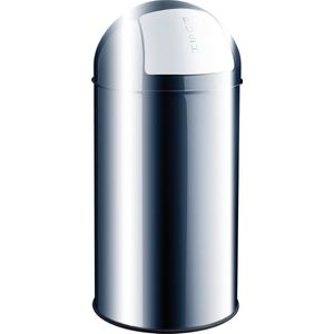HELIT Metalen afvalbak klapdeksel - 50 liter - Metaal - RVS - dxh 360x745 mm