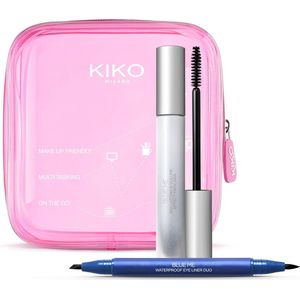 Langhoudende Volume Mascara en Waterproof Eyeliner Duo in PVC Tasje