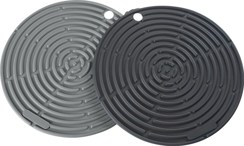 Lurch Pannenlap en Onderzetter - Siliconen - Ø20 cm - Set van 2 Stuks - Grijs/Zwart