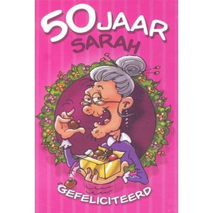 Wenskaart 50 Jaar Sarah Gefeliciteerd - Gratis verzonden - D3885/180