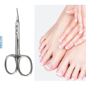 MEDLUXY® semi Pro - Nagelriemschaar (huid- en vellenschaartje) - Gebogen - Spits / Scherp punt - 10 cm - PM0179 (Nagelriemknipper , Cuticle Scissor , nagelriem verwijderen)