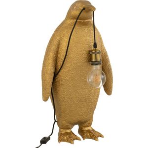 J-Line tafellamp Pinguïn - polyresin - goud - large