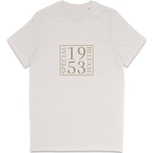 T Shirt Heren Dames - Geboortejaar 1953 Speciale Uitgave - Wit Vintage - L