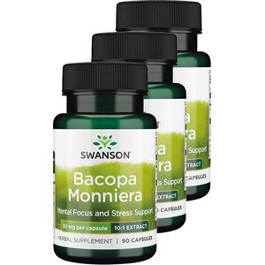 Swanson | Bacopa Monniera 50mg | 90 Capsules | 3 stuks | 3 x 90 Capsules