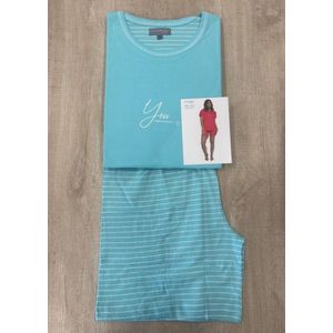 Cocodream - dames shortama 612856 - zomer pyjama - blauw - maat M