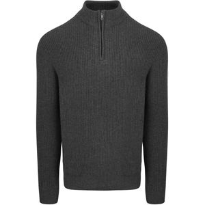 Steppin' Out Half Zip Trui Lamswol Antraciet - Maat M - Heren - Schipperstrui
