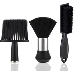 Allecto Plus - Set van 3 nekkwasten voor professioneel gebruik, haren rond hals en oren, reinigingsborstel