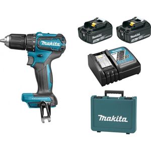 Makita DDF483RFE 18V Li-Ion accu boor-/schroefmachine set (2x 3.0Ah accu) in koffer - 40Nm - koolborstelloos