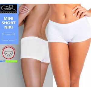GATTA - Dames Boxershort - Maat S - Wit - Naadloze Short - Comfort Ondergoed (1 stuks)