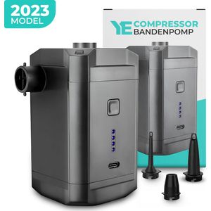 YE - Compressor Bandenpomp - 5000mAH - Elektrische Fietspomp - Luchtcompressor voor Auto, Scooter, Fiets, Bal en Luchtbed - Inclusief opzetstukken - PRO Model