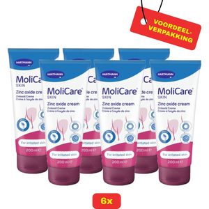6X Molicare® Skin Zinkoxide Crème - 6 x 200ml - Voordeelverpakking!