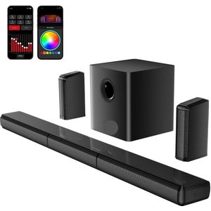 Soundbar - 7.1ch - Soundbar met Subwoofer - 3-in-1 - 410W - Soundbar voor TV - Bluetooth - Afneembare - Zwart
