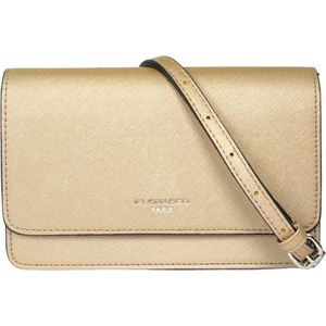 Flora&Co - Saffiano - Crossbodytasje - met instelbare riem en draagketting - goud