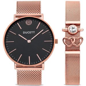 DUCETT - Black mesh + Mesh bracelet luxe rosé gold - Watches - Dames