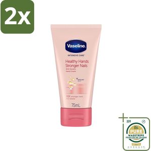 Vaseline - Healthy Hands & Stronger Nails - Handcrème - Versterkend - 75 ml - Voordeelverpakking - 2 stuks - Handcrème - Nagelversterking
