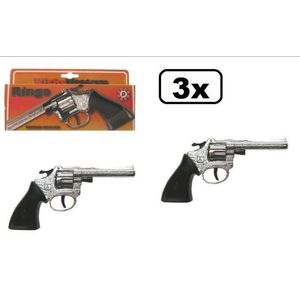 3x Pistool ringo 8 schots incl. 10x 12 ringen klappertjes