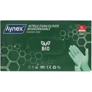 Hynex Biologisch Afbreekbare Nitril Handschoenen Groen – Maat XL – 100 Stuks – Poedervrij – Bio Degradable – Wegwerphandschoenen – Duurzaam