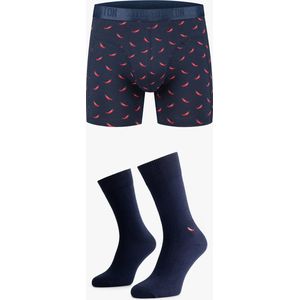 Ton Sur Ton - Cadeau voor Man - Heren Boxershort - Mannen sokken - Red Hot XL/41-46