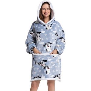 Hoodie Deken Met Mouwen - Plaid - Knuffeldeken - Onesie - Fleece Blanket - Dames - Heren - Kinderen - Extra Zacht & Warm - Hond