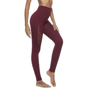 Donker rode Sportlegging met hoge taille - Sportbroek - Gymlegging - Medium- Sportbroek - Sportoutfit - Bordeaux rode kleurige legging - Sport broek - CHPN