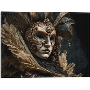 Vlag - Masker - Carnaval - Kleuren - Gezicht - 40x30 cm Foto op Polyester Vlag