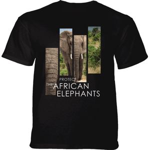 T-shirt Protect African Elephant Split Portrait Black S