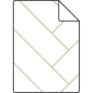 Proefstaal ESTAhome behang visgraat-motief wit en goud - 26,5 x 21 cm - 139308-S