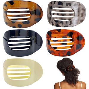 Pack of 5 Sterke Platte Haarclips - Ovalen Haarclips voor Vrouwen - Elegante Antislip Haaraccessoires voor Sport, Werk en Dagelijks Gebruik