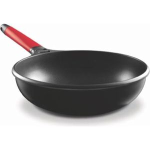 Fundix wok 28 cm met rode steel