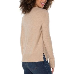LIVERPOOL JEANS COMPANY Raglan Sweater With Side Slit Oatmeal Heather | Oatmeal Heather