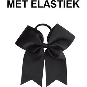 Mooie Grote Haar Strik Ribbon - Haarelastiek - Zwart - Haarelastiek - Groot – Zwarte Haarstrik – Grote Haaraccessoire – Elastische Haarband – Feestjes, Dagelijks Gebruik en Styling – Zwart – Grote Haarstrik – Mooie Ribbon