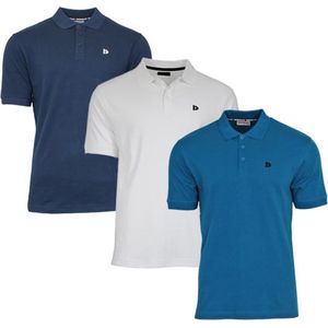 3-Pack Donnay Polo (549009) - Sportpolo - Heren - Navy/White/Petrol (581) - maat XXL
