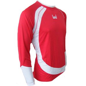 KWD Shirt Nuevo lange mouw - Rood/wit - Maat XXL