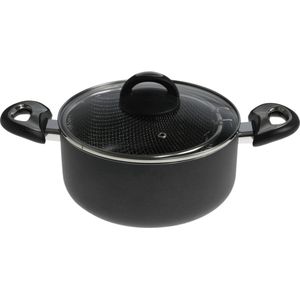 Bavary Frituurpan - Ø 22 cm - Anti-aanbaklaag - Inductie - Glazen deksel - Met draadmaand - Alle warmtebronnen