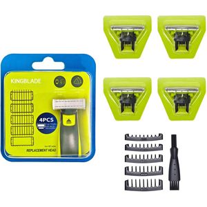 T-Blade vervangmesjes 4-pack – Geschikt voor Philips OneBlade – Inclusief opzetstukken en scheerkammen