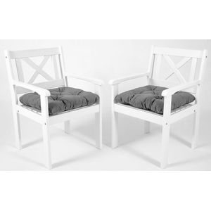 Set van 2 stoelkussens 50x50x8 cm Lichtgrijs met Chicreat design