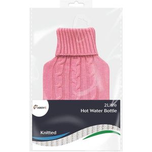 Warmwaterfles 2 liter met gebreide hoes voor pijnverlichting en comfort