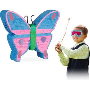 relaxdays Pinata vlinder - piñata - bont - kinderfeestje - om op te hangen