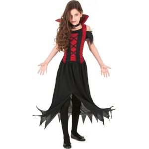 LUCIDA - Zwart vampierskostuum voor meisjes - L 128/140 (10-12 jaar)