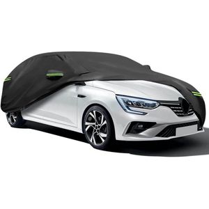 420D Waterproof Outdoor Car Cover Tarpaulin with Reflective Warning - Heat and UV Protection in Black S