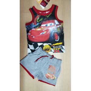 Disney Cars set mouwloos rood/grijs maat 92/98