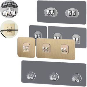 6 stuks transparante zelfklevende stickers voor spoorloze doucheplanken - set van sterke haken