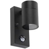 QAZQA solo - Moderne Wandlamp met Bewegingsmelder | Bewegingssensor | sensor voor buiten - 1 lichts - D 10.5 cm - Zwart - Buitenverlichting