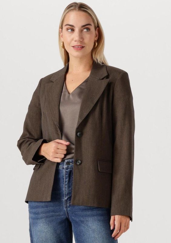 Object - Objkara L/S Lo Blazer - Bruin - Blazer - Dames